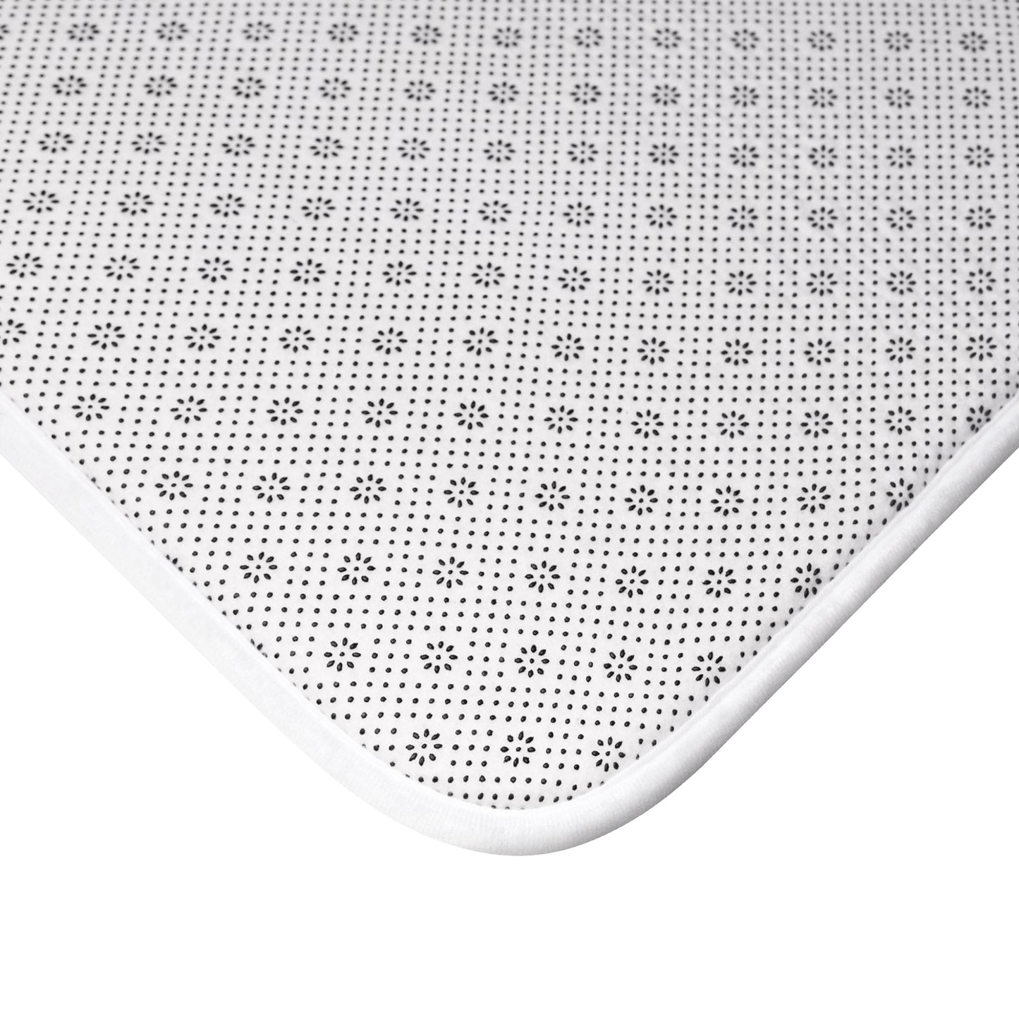 Gray abstract print bathroom rug by Printify, modern soft luxury bath mat with a stylish, contemporary design.