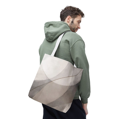 Neutral Abstract Watercolor Waves Tote Bag | All-Over Print