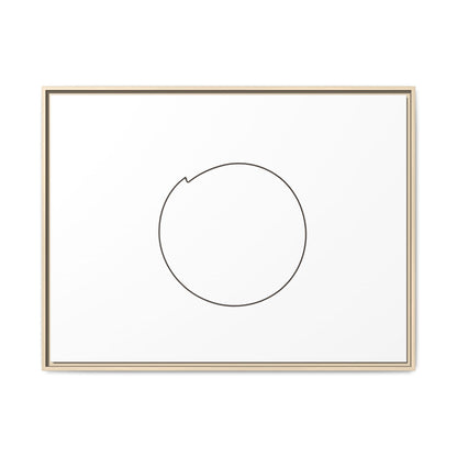 Framed matte canvas wall art featuring a minimal circular line design, produced by Printify for modern home decor.