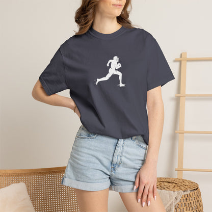 Sporty Unisex Garment-Dyed T-Shirt with Football Player Graphic, Activewear, Casual Wear, Gift for Runners, Fitness Apparel, Everyday Style