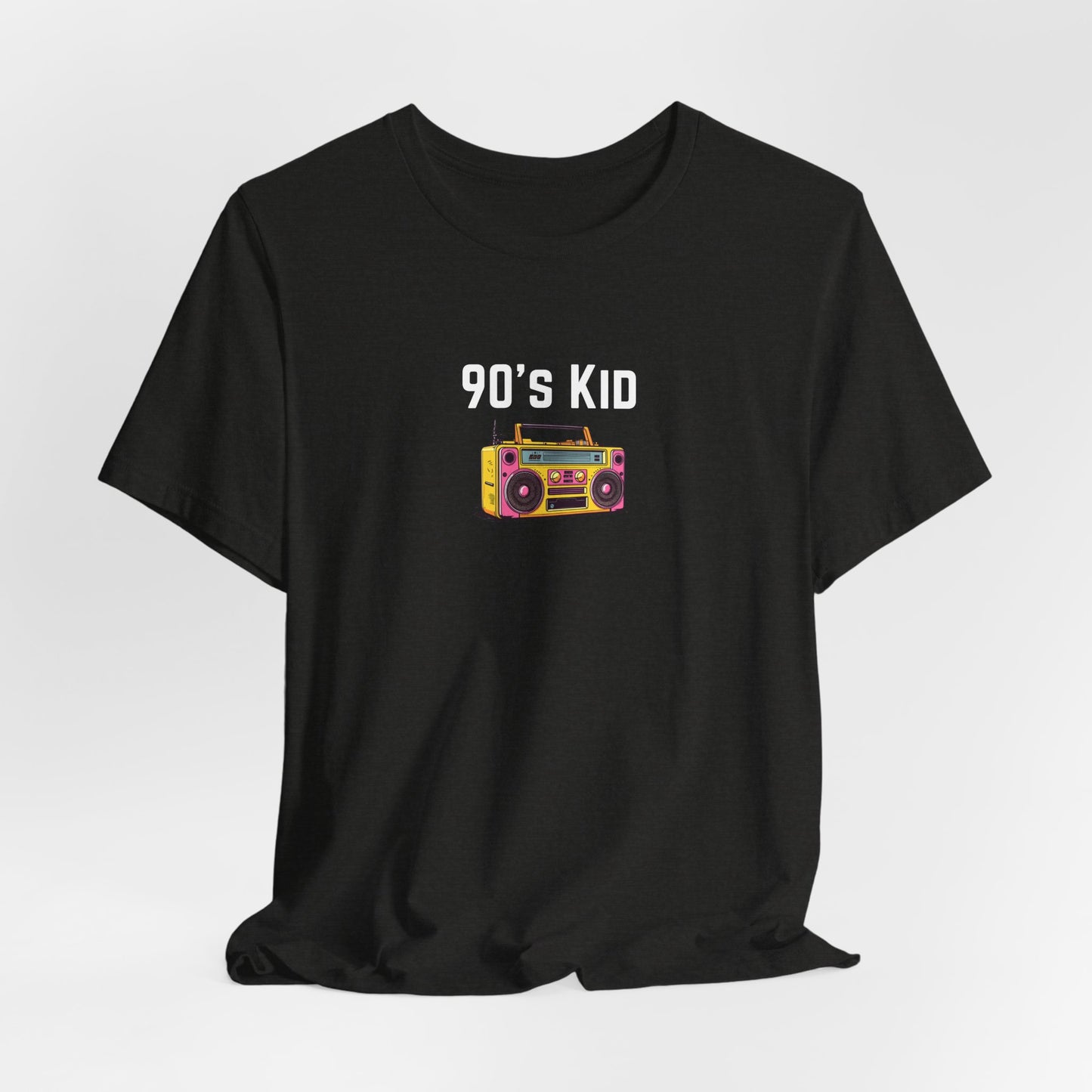 Retro Boombox Tee — 90s Kid Graphic T-Shirt