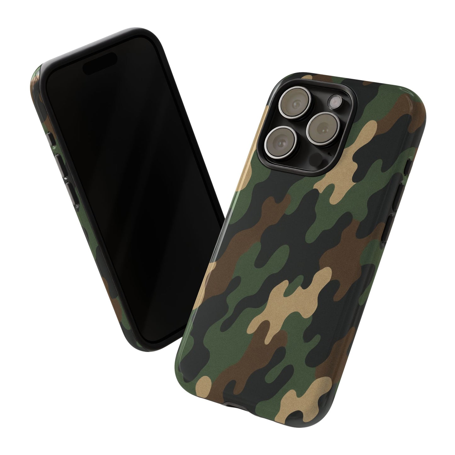 Camouflage tough phone case by Printify with rugged camo design, protective cover for smartphones, durable and stylish.
