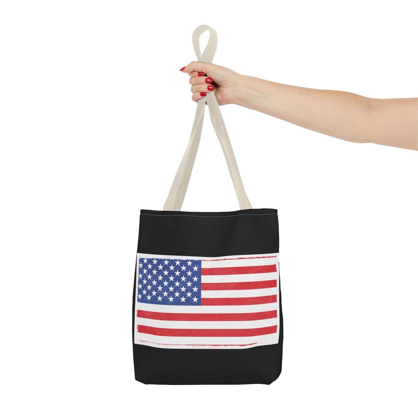Patriotic Tote Bag, American Flag Carryall, Beach Bag, Reusable Shopping Tote, Independence Day Gift - TRV