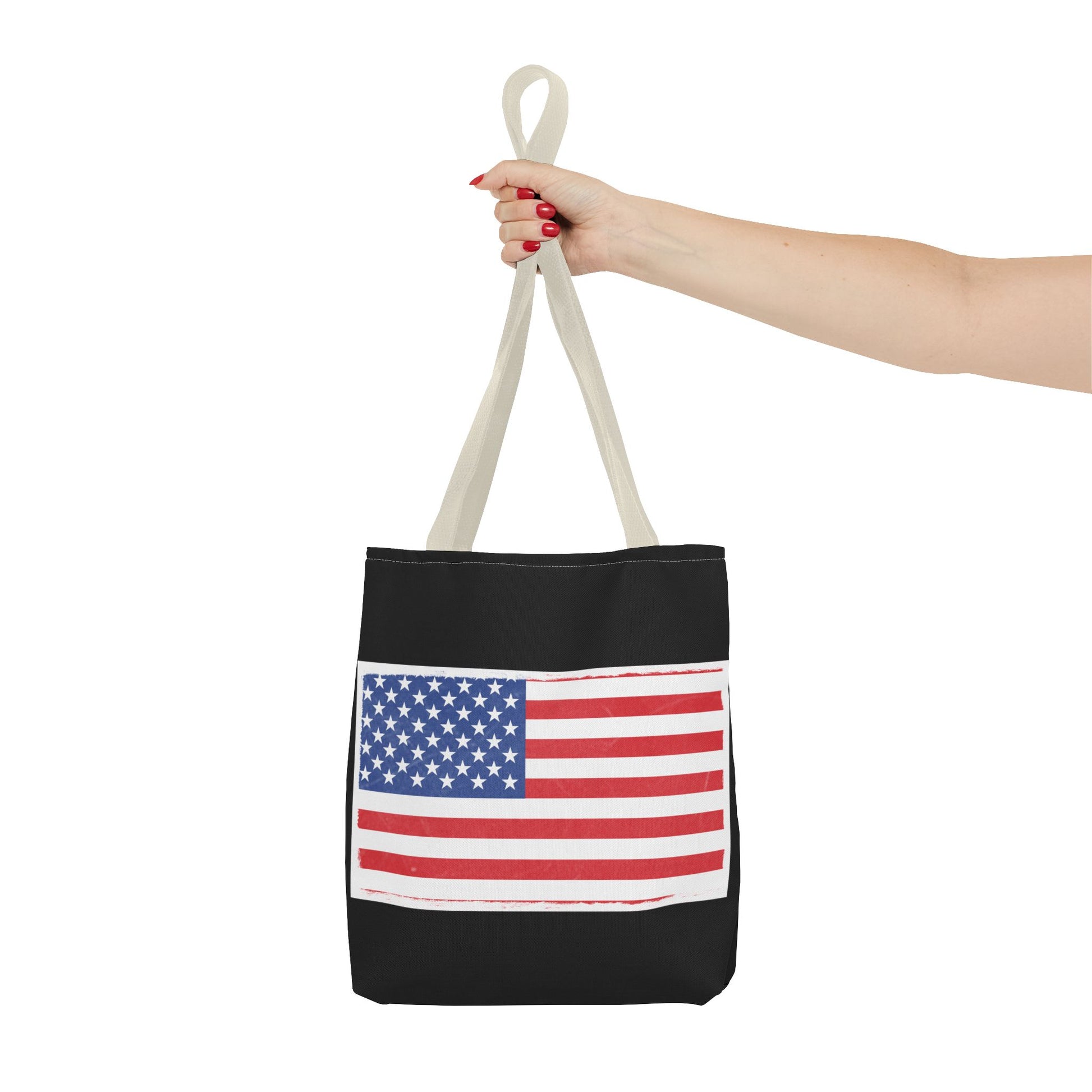 Patriotic Tote Bag, American Flag Carryall, Beach Bag, Reusable Shopping Tote, Independence Day Gift - TRV