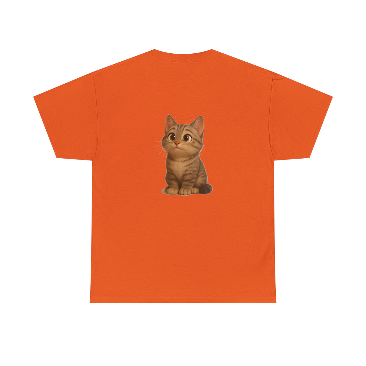 Brown kitten graphic T-shirt for cat lovers, featuring a cute feline design on a comfortable Printify tee.