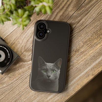 Russian Blue Cat Phone Case — Magnetic Impact-Resistant iPhone Cover