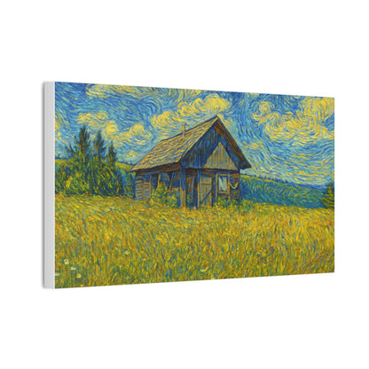 Starry Field Barn Canvas Print