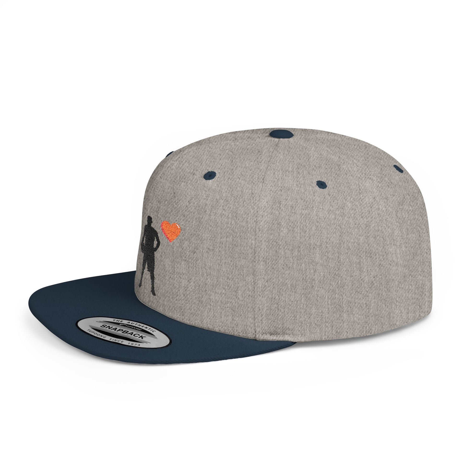 Sporty Love Flat Bill Snapback Hat – Adjustable Cap for Athletes, Casual Wear, Gifts for Sports Fans, Basketball Enthusiasts, Unique - TRV