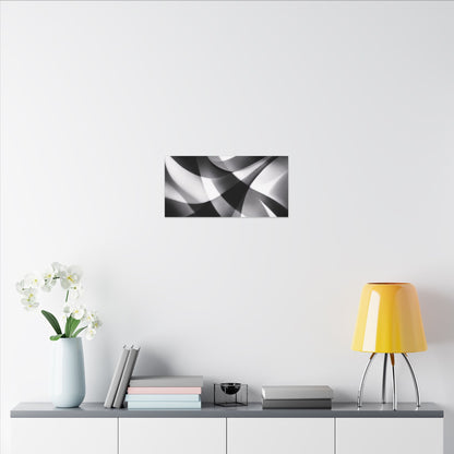 Abstract Black and White Swirl Matte Canvas