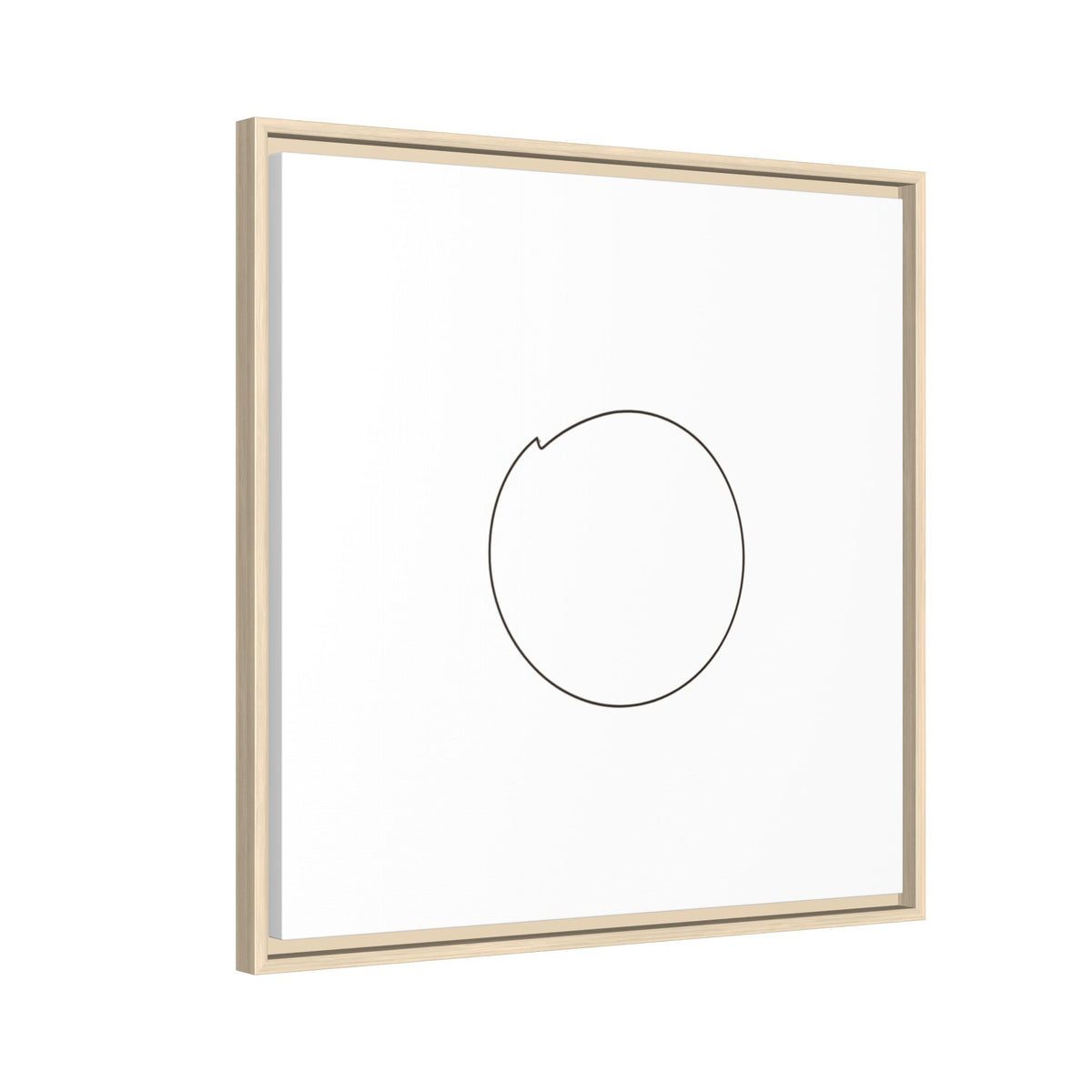 Framed matte canvas wall art featuring a minimal circular line design, by Printify, with a clean modern aesthetic.