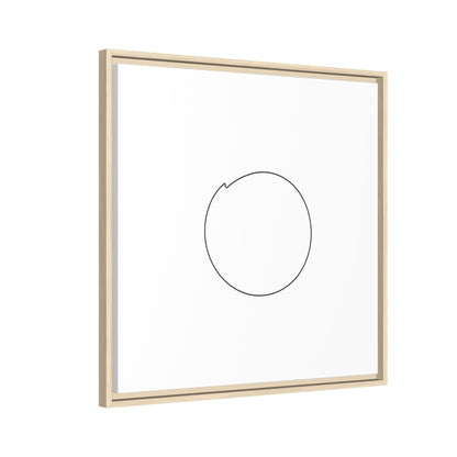 Framed matte canvas wall art featuring a minimal circular line design, by Printify, with a clean modern aesthetic.