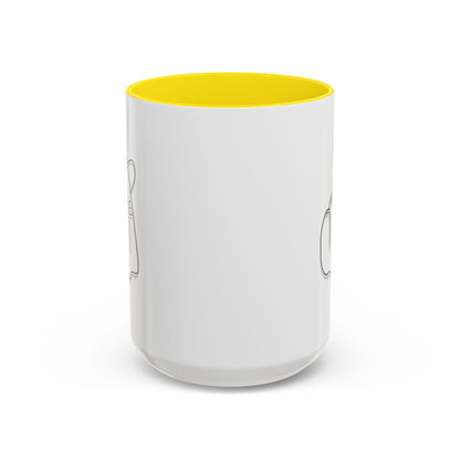 Minimal Korean finger heart accent coffee mug by Printify, featuring a simple design on a 15oz ceramic mug.