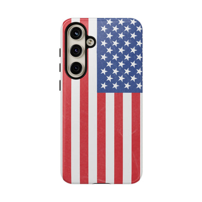American flag tough phone case for iPhone by Printify, featuring durable patriotic design with bold flag pattern.