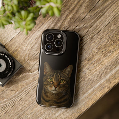 Magnetic Impact-Resistant Phone Case — Realistic Tabby Cat Portrait