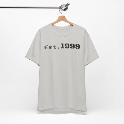 Est. 1999 Unisex Jersey Tee - Casual Birthday Gift, Vintage Style Shirt, Year Established Tee, Customizable Apparel, Unisex Gift