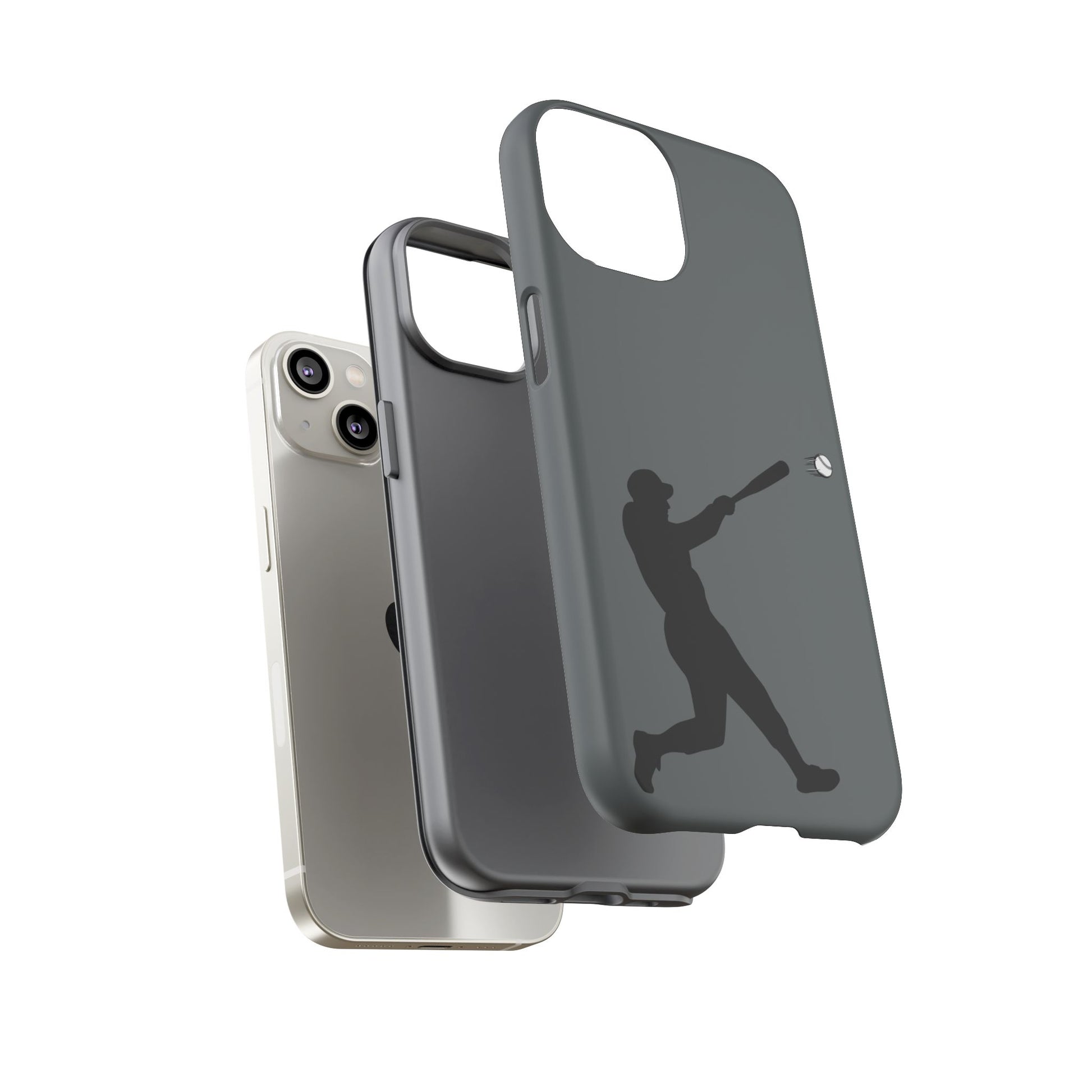 Printify baseball batter phone case, tough protective smartphone cover featuring a baseball-themed design for fans.