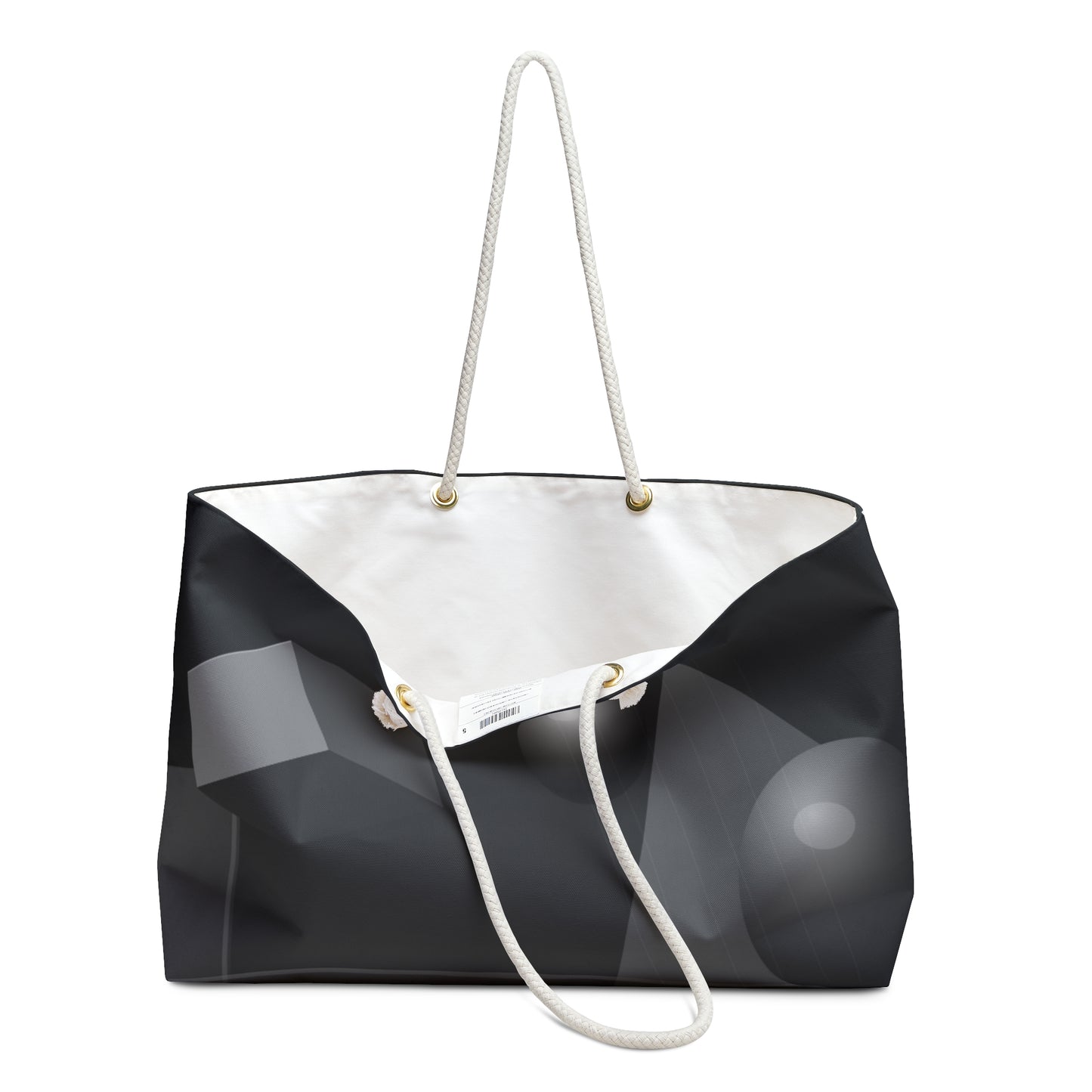 Monochrome Geometric Spheres Weekender Bag | Black Gray Abstract Tote