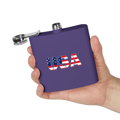 Patriotic Stainless Steel Flask | USA Flag Design | Perfect for Gifts, Tailgating, Camping, BBQs, and Celebrations