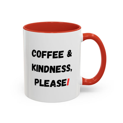 Coffee & Kindness Mug - Inspirational Coffee Cup, Gift for Friends, Office Decor, Encouragement, Morning Motivation