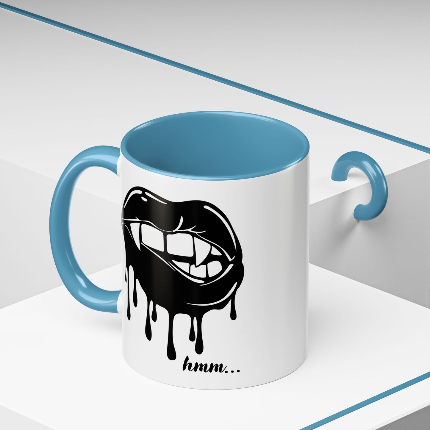 Dripping Lip Coffee Mug – "hmm..." Accent Ceramic Mug (11/15oz)