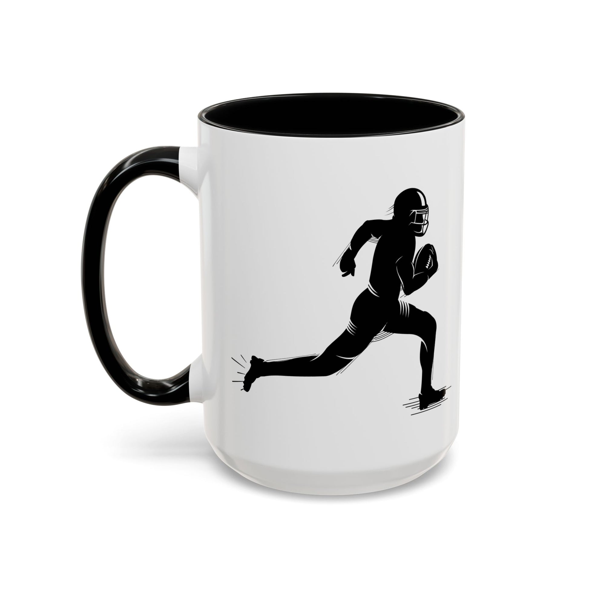 Football Player Themed Accent Coffee Mug, Sports Fan Gift, Unique Mug for Athletes, Coffee Lover, Game Day Essential - TRV