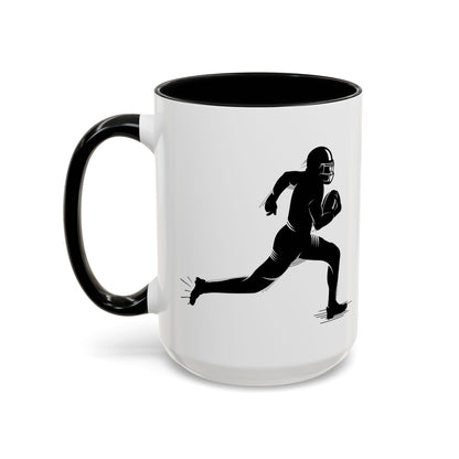 Football Player Themed Accent Coffee Mug, Sports Fan Gift, Unique Mug for Athletes, Coffee Lover, Game Day Essential - TRV