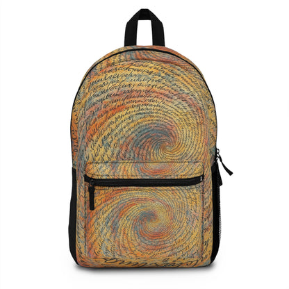 Colorful Swirl Backpack by Printify, bohemian-style school bag with vibrant patterns, perfect for book lovers and casual outings.