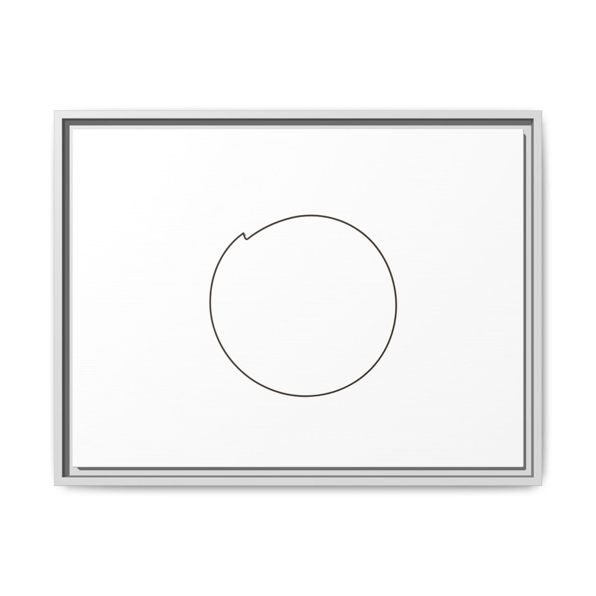 Framed matte canvas wall art featuring a minimal circular line design, by Printify for modern interior decor.