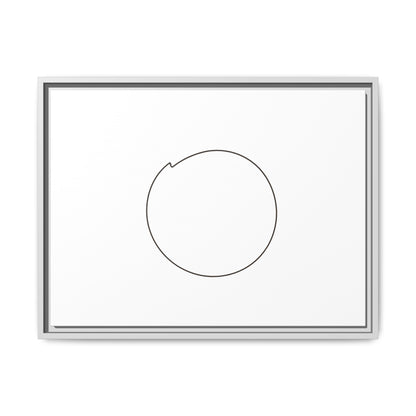 Framed matte canvas wall art featuring a minimal circular line design, by Printify for modern interior decor.
