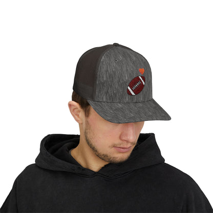 Football Love Snapback Trucker Cap, Sports Hat, Gift for Sports Fans, Casual Wear, Outdoor Activities - TRV