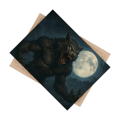 Werewolf Ceramics Decor, Unique Wolf Moon Tile, Gothic Home Accents, Halloween Gift, Dark Art Decoration, Spooky Wall Art - TRV