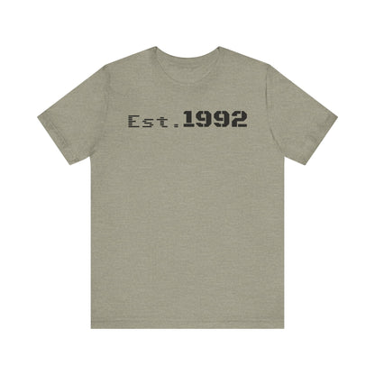 Est. 1992 Unisex Jersey Tee - Retro Birthday Gift, Casual Wear, Cool Vintage T-Shirt, Gift for Him, Gift for Her - TRV
