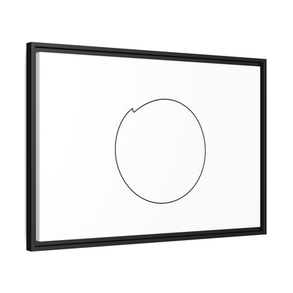 Framed matte canvas wall art featuring a minimal circular line design, by Printify, showcasing modern abstract wall decor.