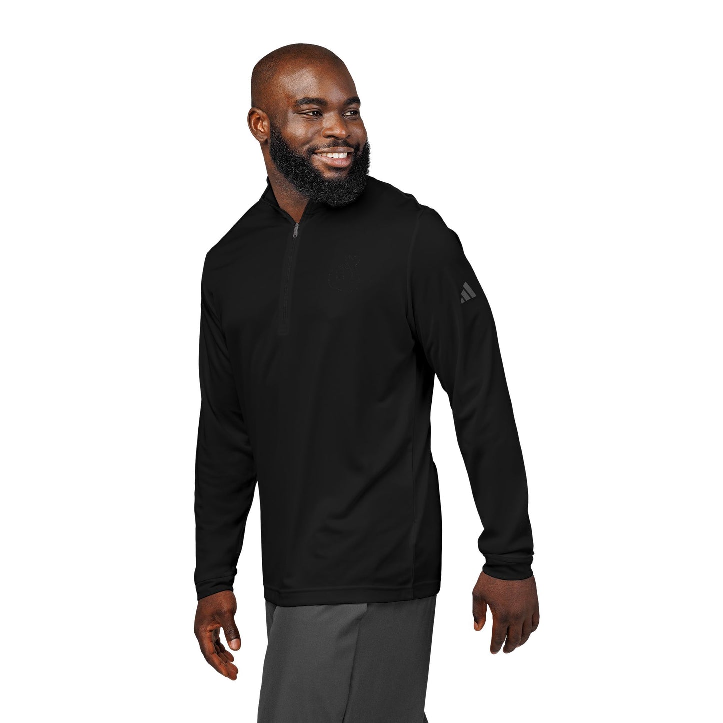 Adidas® Embroidered Quarter-Zip Pullover - Stylish Performance Layer With Love Gesture