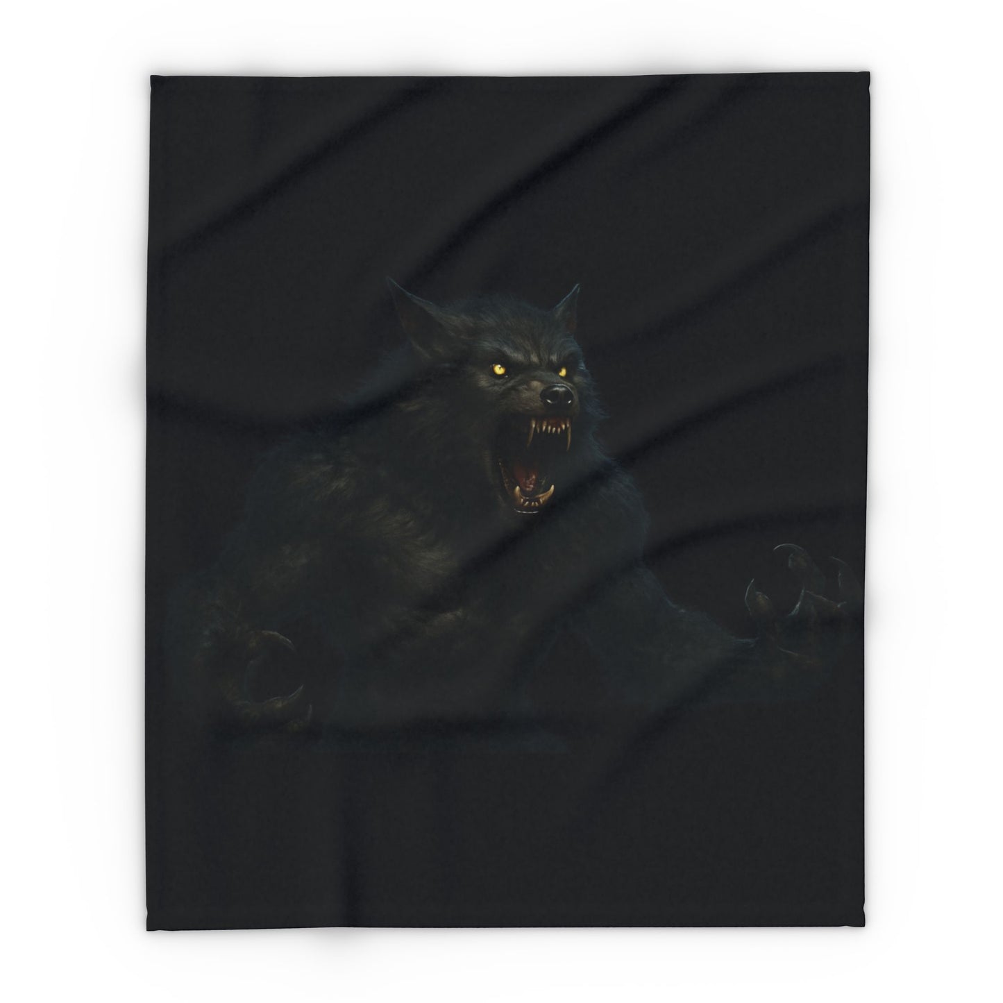 Fierce Werewolf Arctic Fleece Blanket, Cozy Blanket for Horror Lovers, Gifts for Halloween, Warm Throw for Movie Night