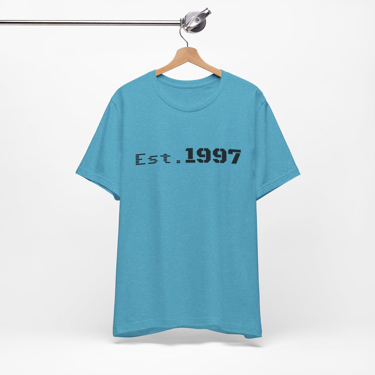 Vintage 1997 Established T-Shirt by Printify featuring retro design and bold "Est. 1997" text on soft cotton fabric.