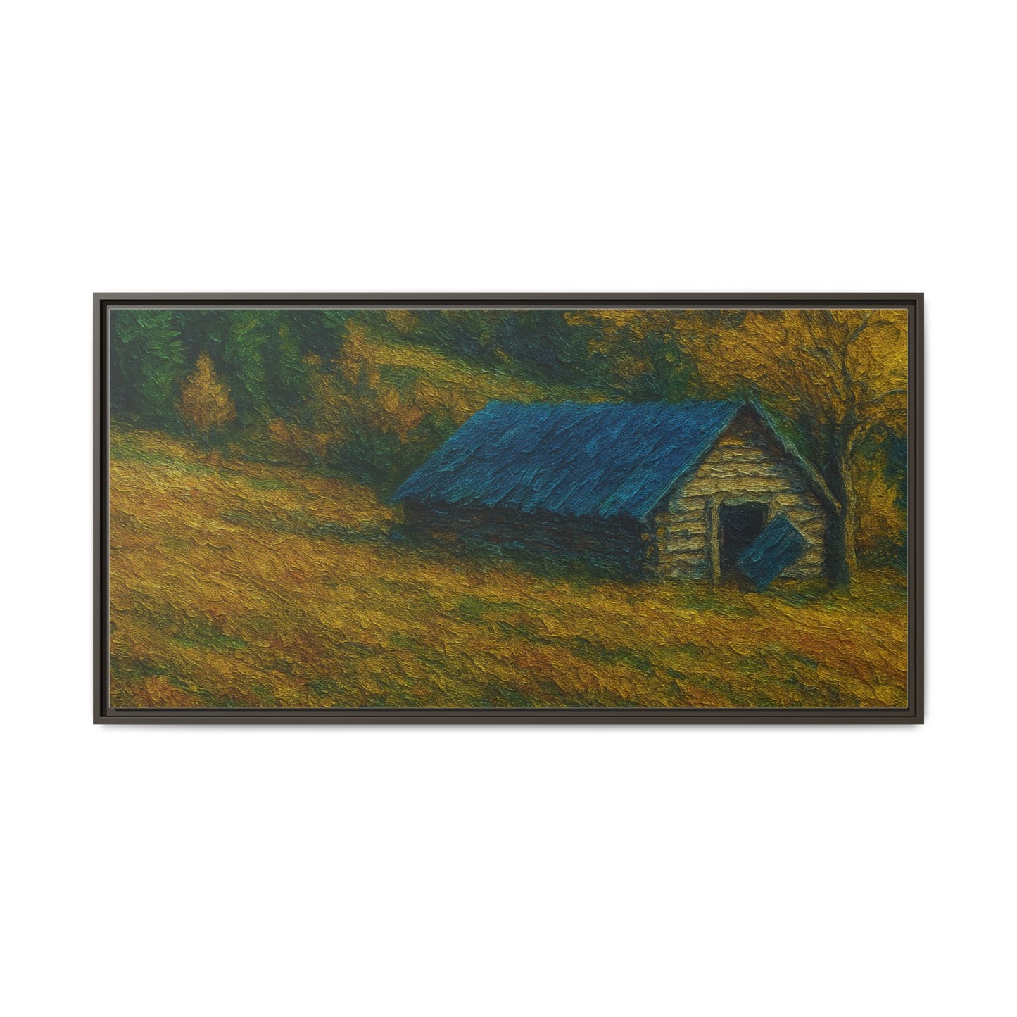 Framed Matte Canvas Print, Rustic Artwork, Farmhouse Decor, Nature Wall Art, Gift for Home, Autumn Decor, Landscape Painting