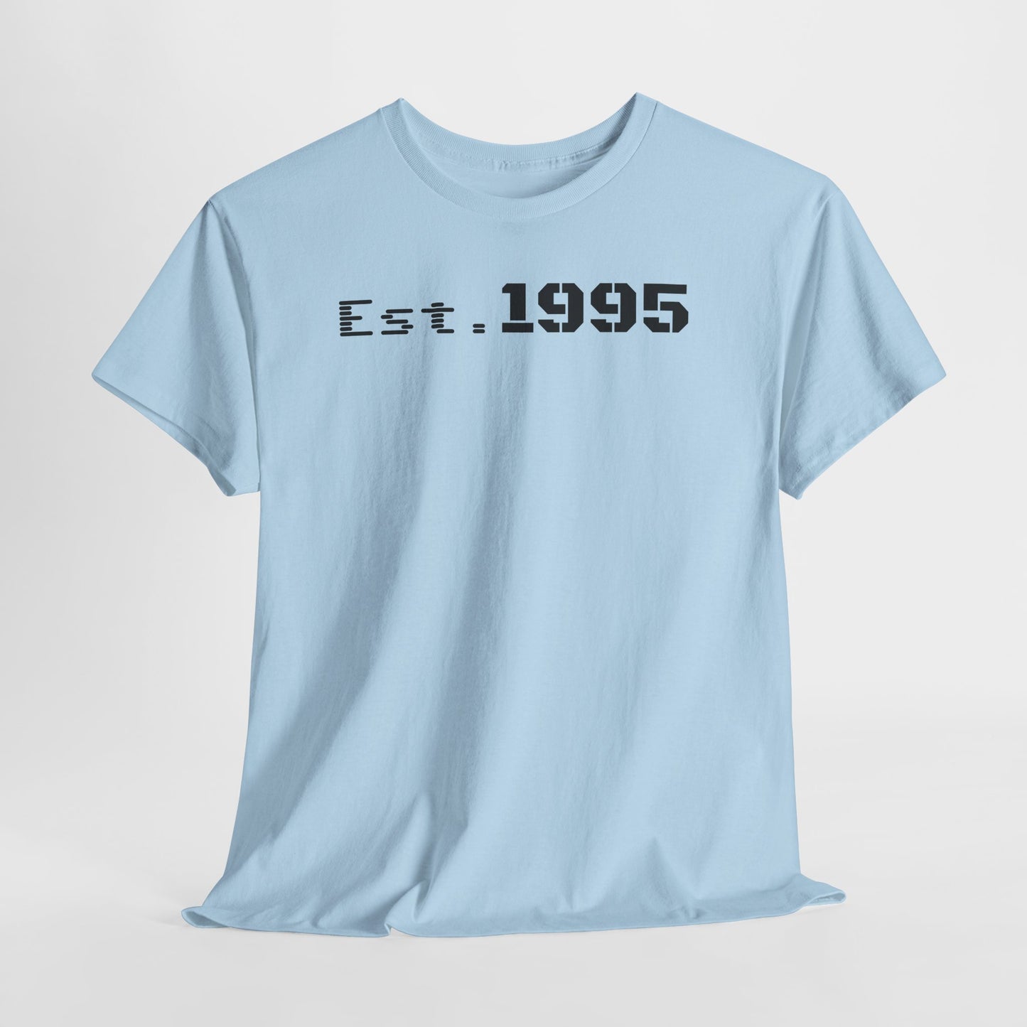 Unisex Heavy Cotton Tee - Est. 1995, Vintage Birthday Gift, Customizable Tee, Retro Unisex Shirt, Casual Everyday Wear