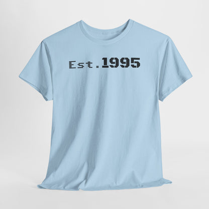 Unisex Heavy Cotton Tee - Est. 1995, Vintage Birthday Gift, Customizable Tee, Retro Unisex Shirt, Casual Everyday Wear