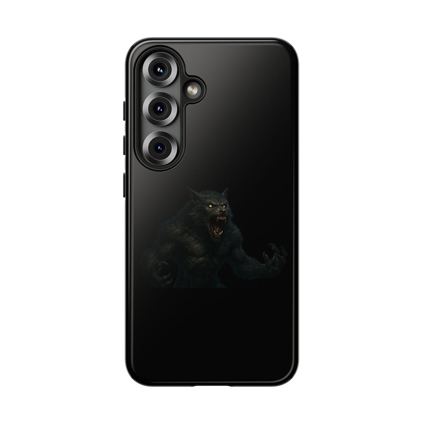 Dark monster graphic werewolf phone case by Printify, tough protective case for smartphones with fierce design.