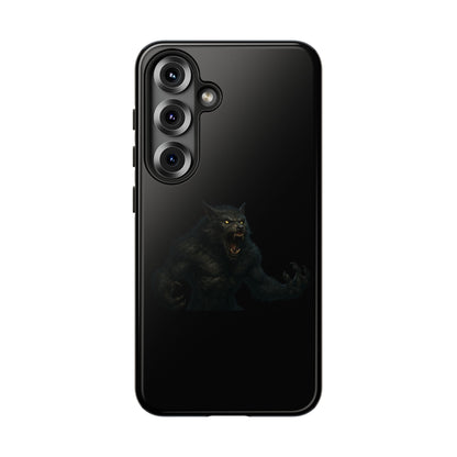 Dark monster graphic werewolf phone case by Printify, tough protective case for smartphones with fierce design.