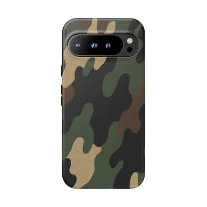 Military green Printify camo tough phone case designed for rugged protection and style for smartphones.