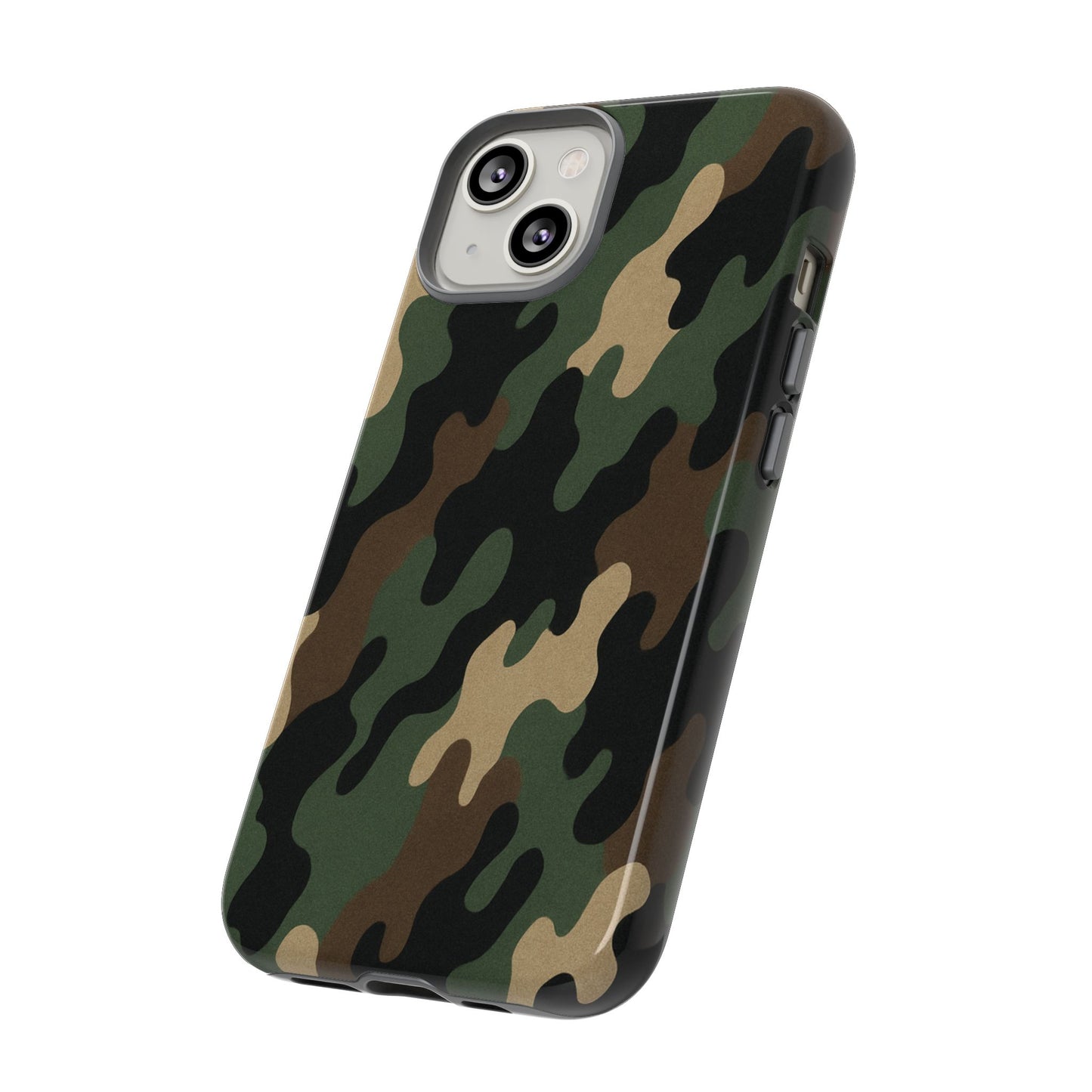 Camouflage tough phone case by Printify, rugged camo protective cover for smartphones with a durable, military-inspired design.