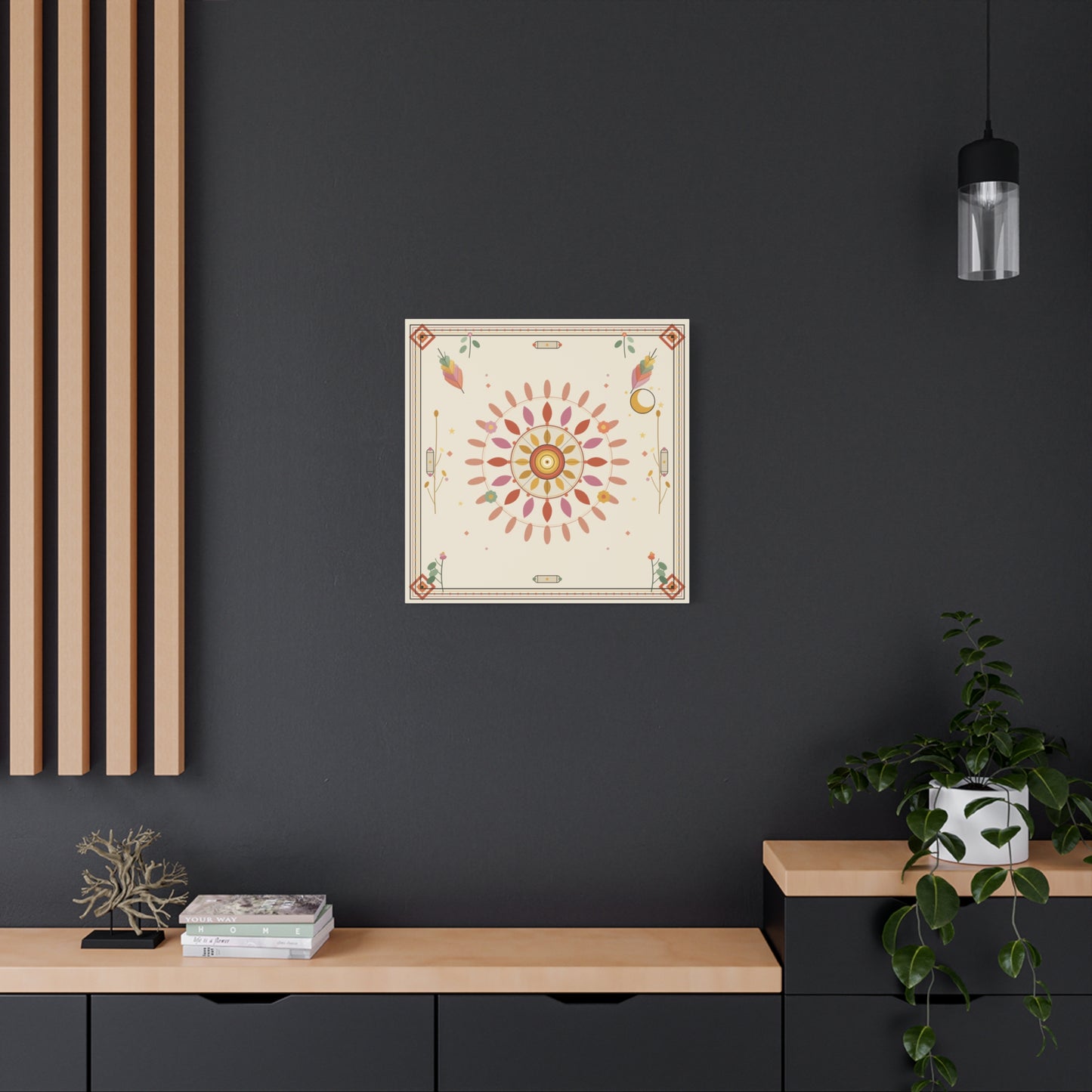 Boho Sun Mandala Matte Canvas
