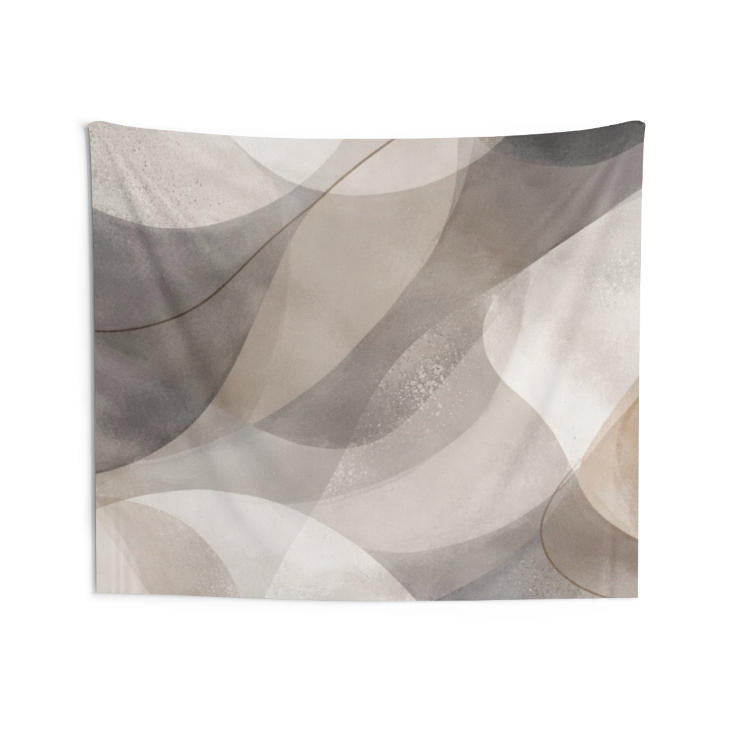Abstract Neutral Waves Wall Tapestry — Modern Minimalist Home Decor