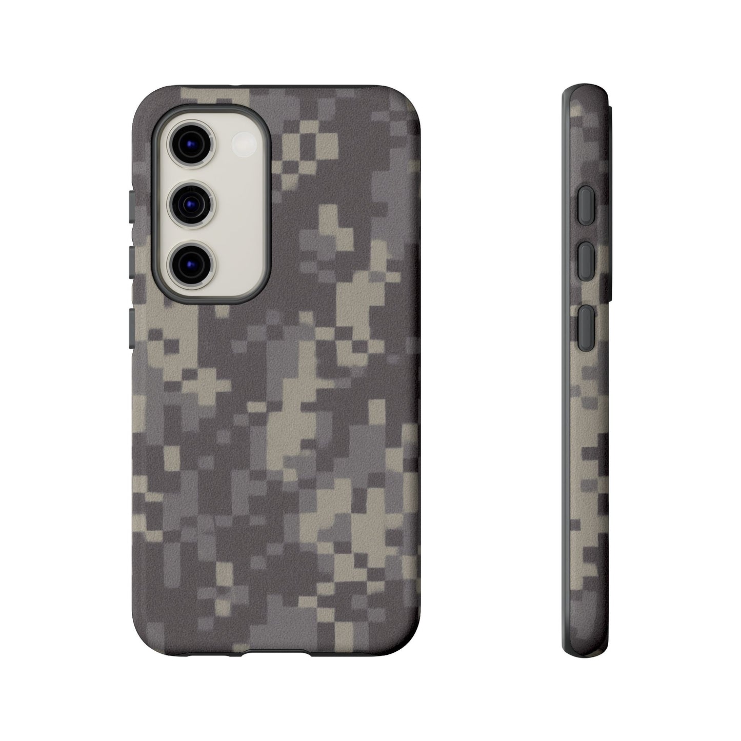 Rugged digital camo Printify phone case with tough protective cover for durability and style.