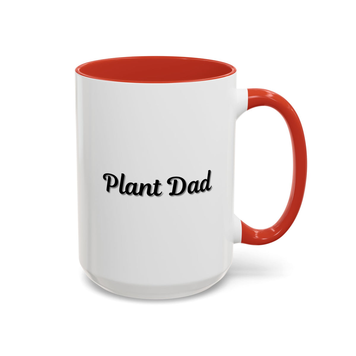 Black-handle Plant Dad coffee mug featuring plant illustrations, perfect for plant lovers, available in 11oz and 15oz sizes.