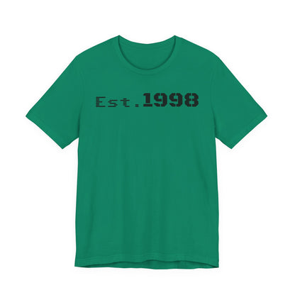 Est. 1998 Unisex Short Sleeve Tee, Vintage Style T-Shirt, Birthday Gift, Casual Wear, Retro Fashion, Unisex Apparel