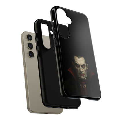 Gothic vampire portrait phone case for iPhone featuring Dracula horror design, by Printify, with dark, eerie artwork.
