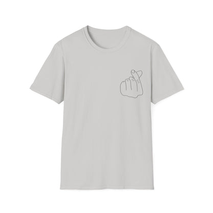 Trendy Unisex Softstyle T-Shirt with Love Hand Gesture Design